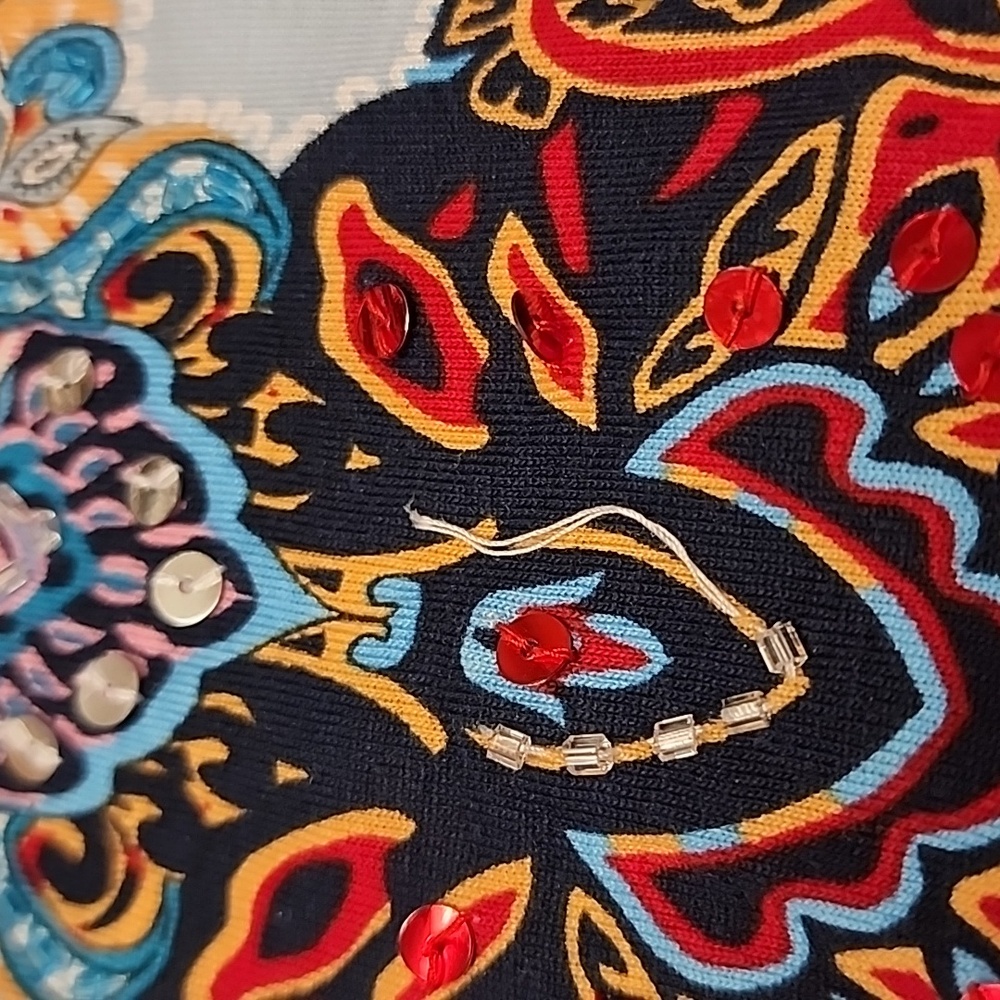 Bila Boho Paisley Print Tank Top with Crochet Hem Size M - Picture 11 of 11